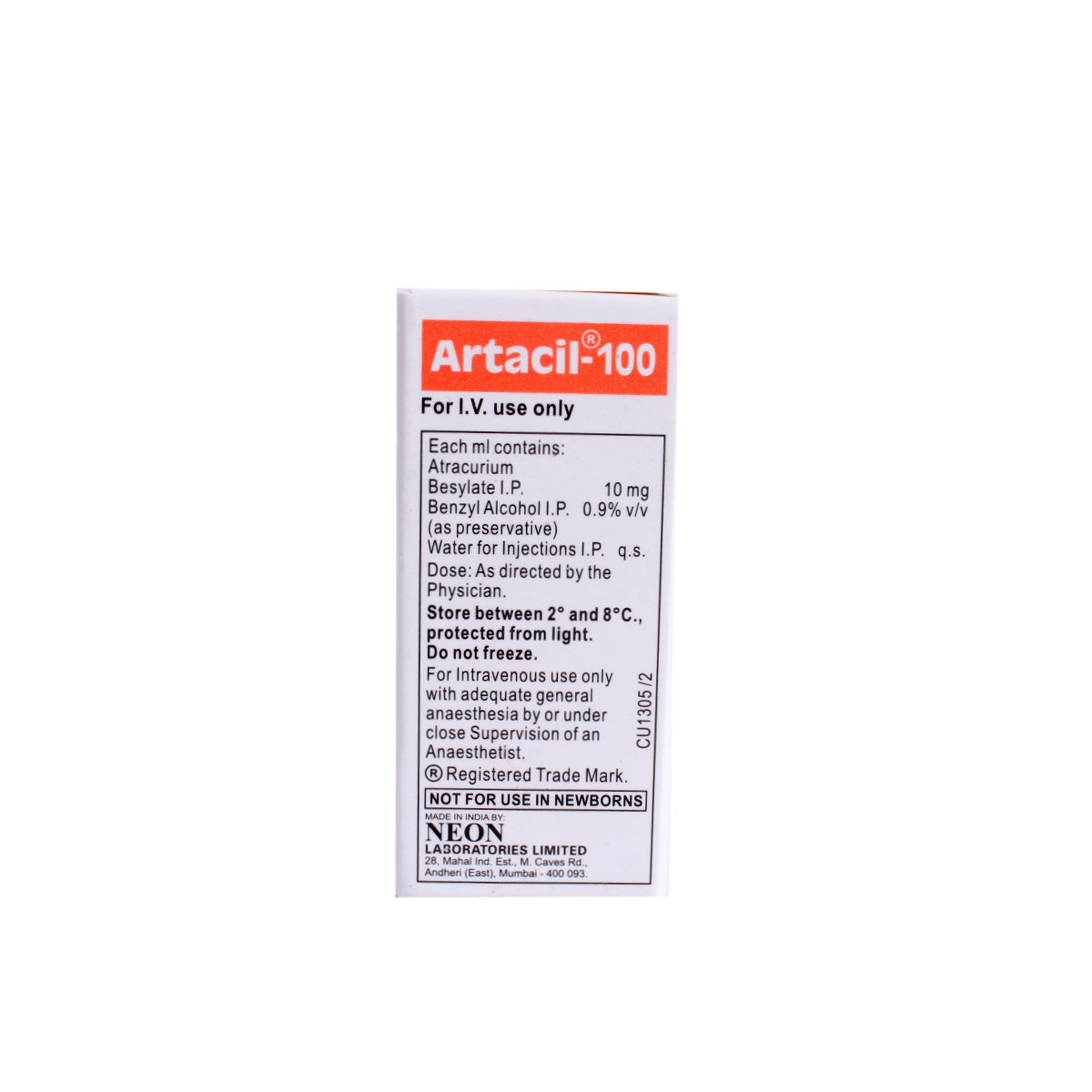 ARTACIL 100MG VIAL, Pack of 1 ARTACIL 100MG VIAL, Pack of 1