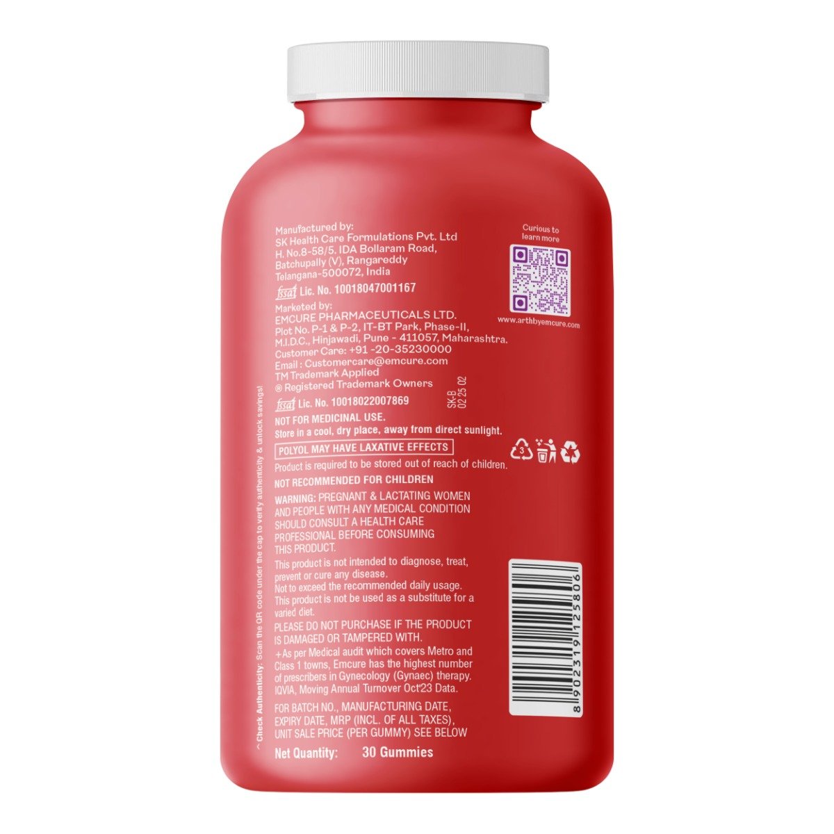 Arth Iron Gummies | High Absorption Ferrous Ascorbate (67%) | Reduces Fatigue & Lethargy | 30 Gummies, Pack of 1 Arth Iron Gummies | High Absorption Ferrous Ascorbate (67%) | Reduces Fatigue & Lethargy | 30 Gummies, Pack of 1