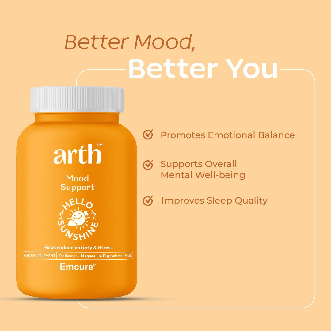 Arth Mood Support | With Magnesium Bisglycinate + Vit D2 | 30 Veg Tablets, Pack of 1 Arth Mood Support | With Magnesium Bisglycinate + Vit D2 | 30 Veg Tablets, Pack of 1