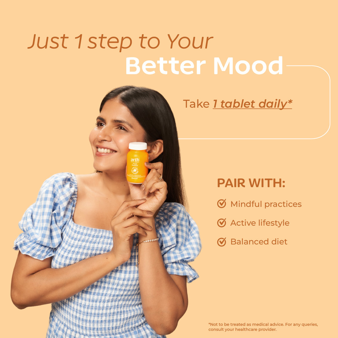 Arth Mood Support | With Magnesium Bisglycinate + Vit D2 | 30 Veg Tablets, Pack of 1 Arth Mood Support | With Magnesium Bisglycinate + Vit D2 | 30 Veg Tablets, Pack of 1