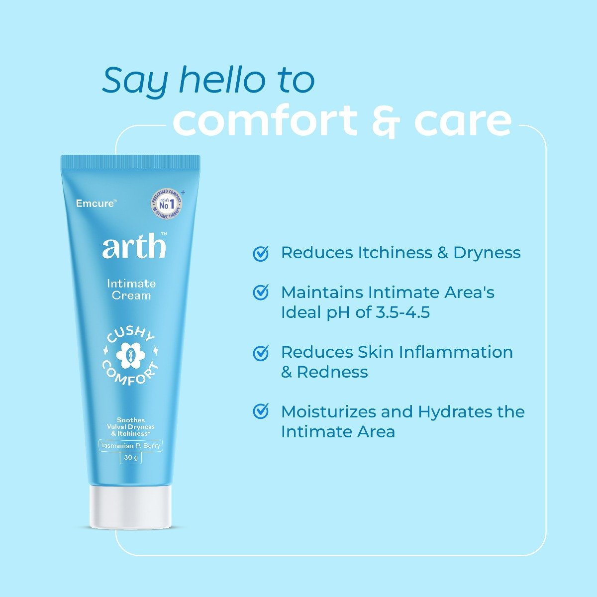 Arth Intimate Cream | Reduces Intimate Itchiness & Dryness | Maintains pH of 3.5-4.5 | 30 gm, Pack of 1 Arth Intimate Cream | Reduces Intimate Itchiness & Dryness | Maintains pH of 3.5-4.5 | 30 gm, Pack of 1