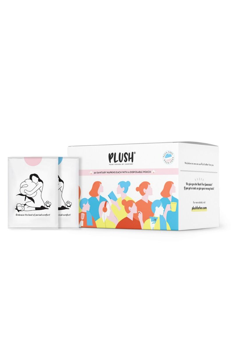 Plush Sanitary Napkins with Disposable Pouchs, 30 Count, Pack of 1 