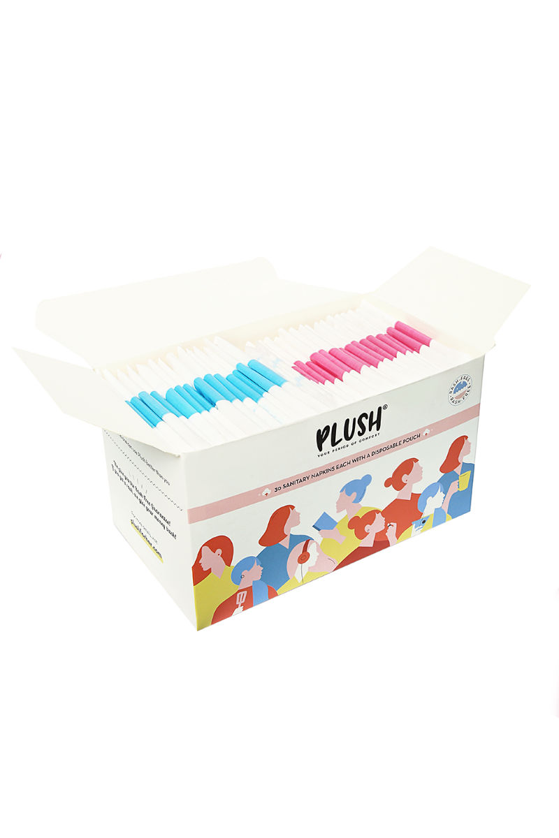 Plush Sanitary Napkins with Disposable Pouchs, 30 Count, Pack of 1 