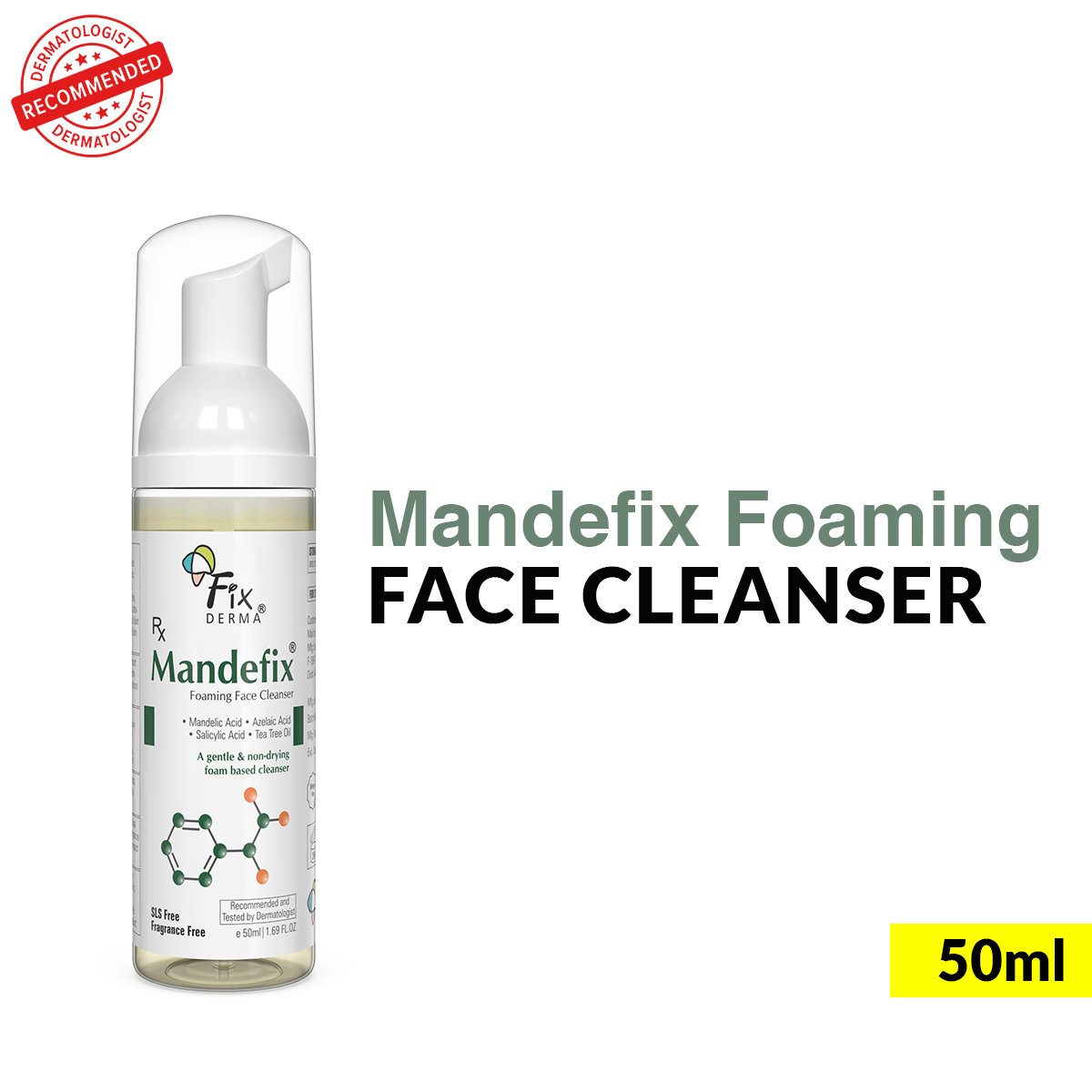 Fixderma Mandefix Foaming Face Cleanser 50 ml, Pack of 1 Fixderma Mandefix Foaming Face Cleanser 50 ml, Pack of 1