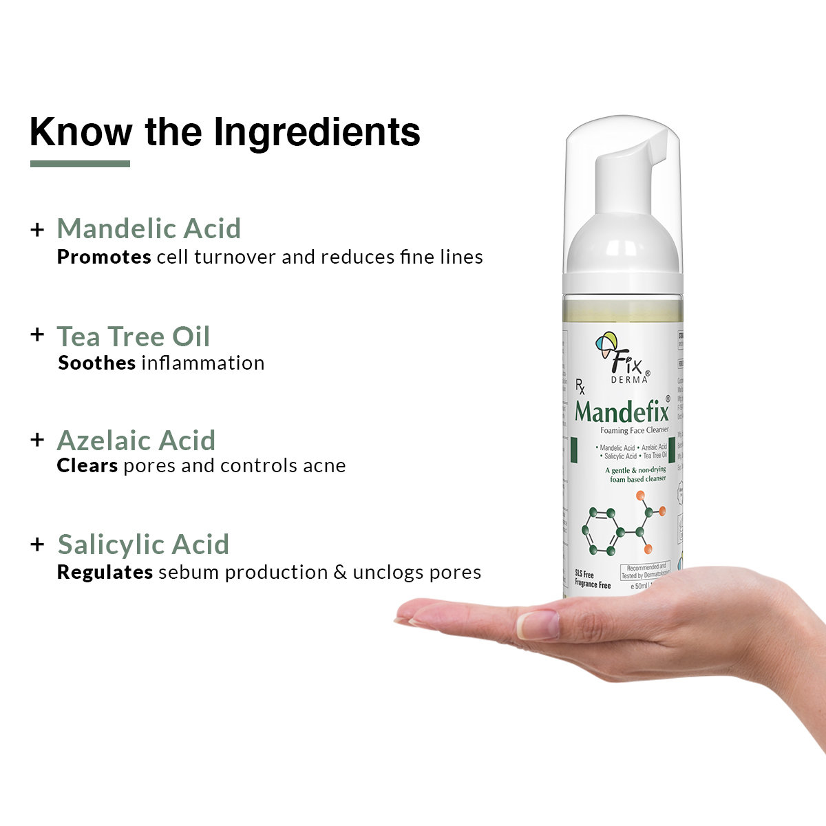 Fixderma Mandefix Foaming Face Cleanser 50 ml, Pack of 1 Fixderma Mandefix Foaming Face Cleanser 50 ml, Pack of 1