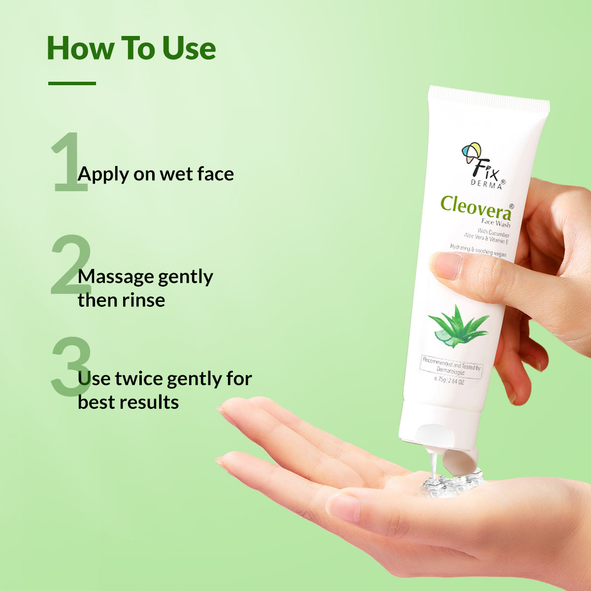 Fixderma Cleovera Face Wash, 75 gm, Pack of 1 Fixderma Cleovera Face Wash, 75 gm, Pack of 1