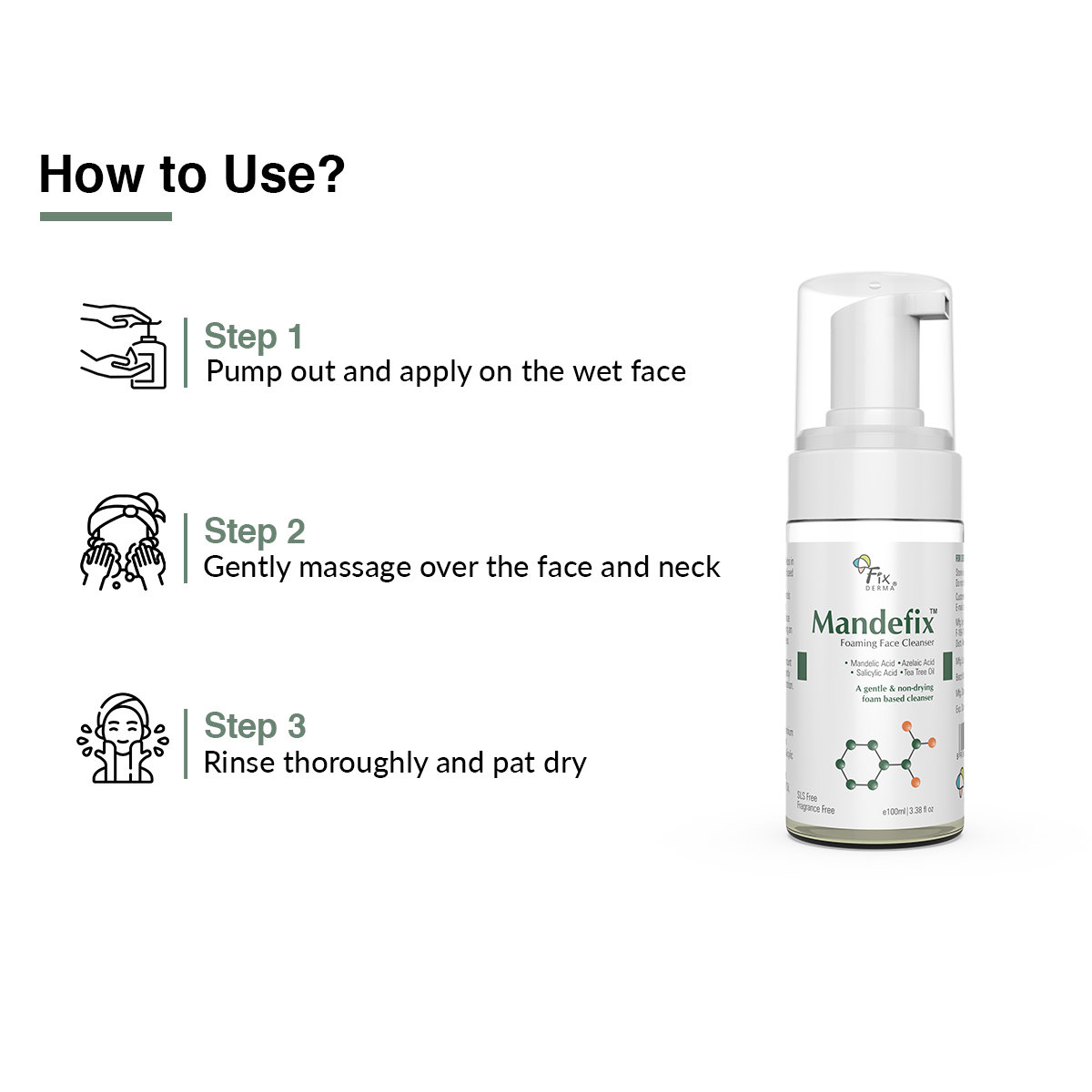 Fixderma Mandefix Foaming Face Cleanser, 100 ml, Pack of 1 Fixderma Mandefix Foaming Face Cleanser, 100 ml, Pack of 1