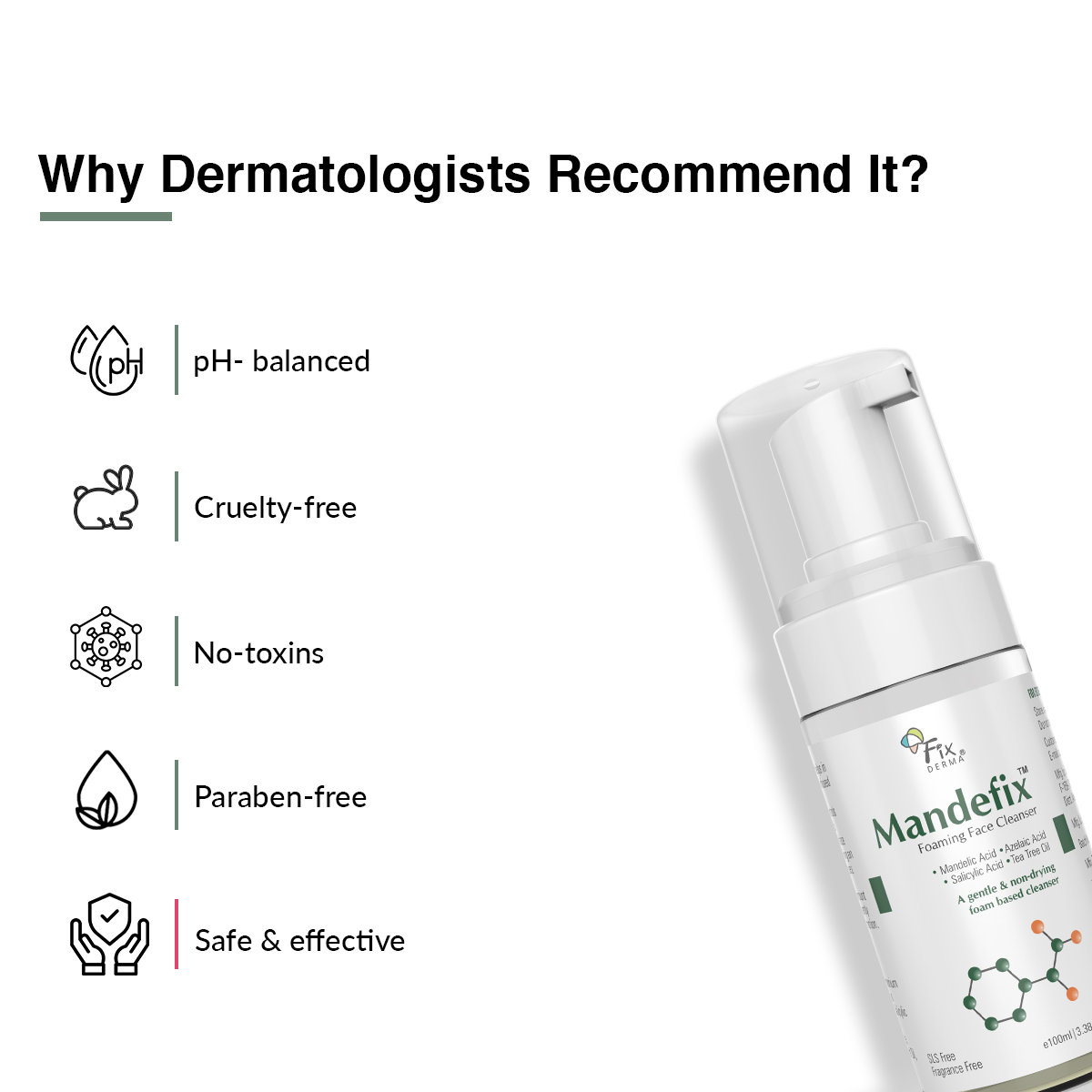Fixderma Mandefix Foaming Face Cleanser, 100 ml, Pack of 1 Fixderma Mandefix Foaming Face Cleanser, 100 ml, Pack of 1