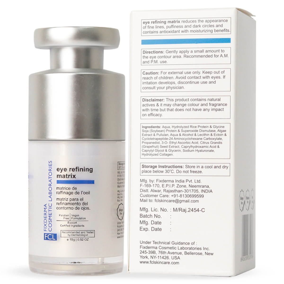 Fixderma Cosmetic Laboratories (FCL) Eye Refining Matrix Cream, 15 gm, Pack of 1 Fixderma Cosmetic Laboratories (FCL) Eye Refining Matrix Cream, 15 gm, Pack of 1