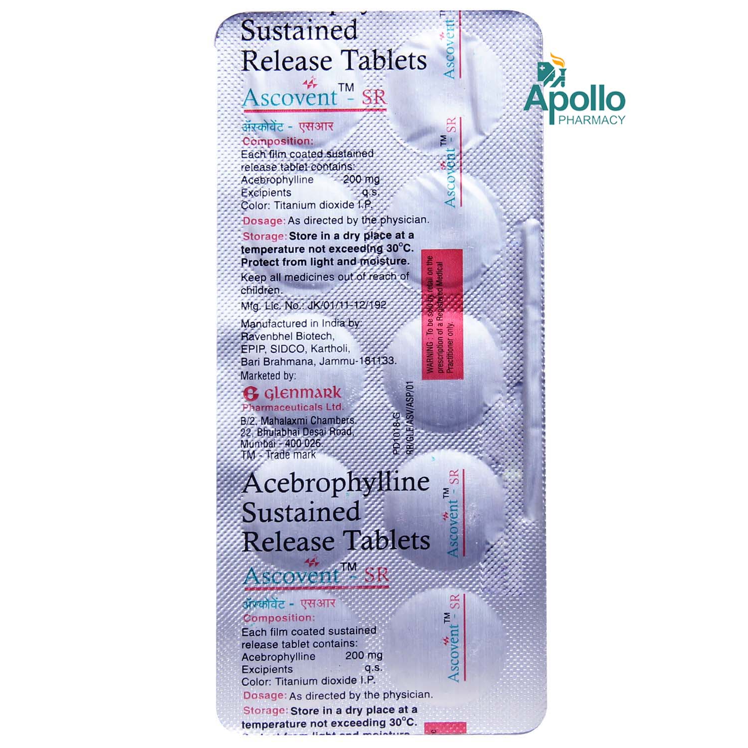 Ascovent-SR Tablet 10's, Pack of 10 TABLETS Ascovent-SR Tablet 10's, Pack of 10 TABLETS