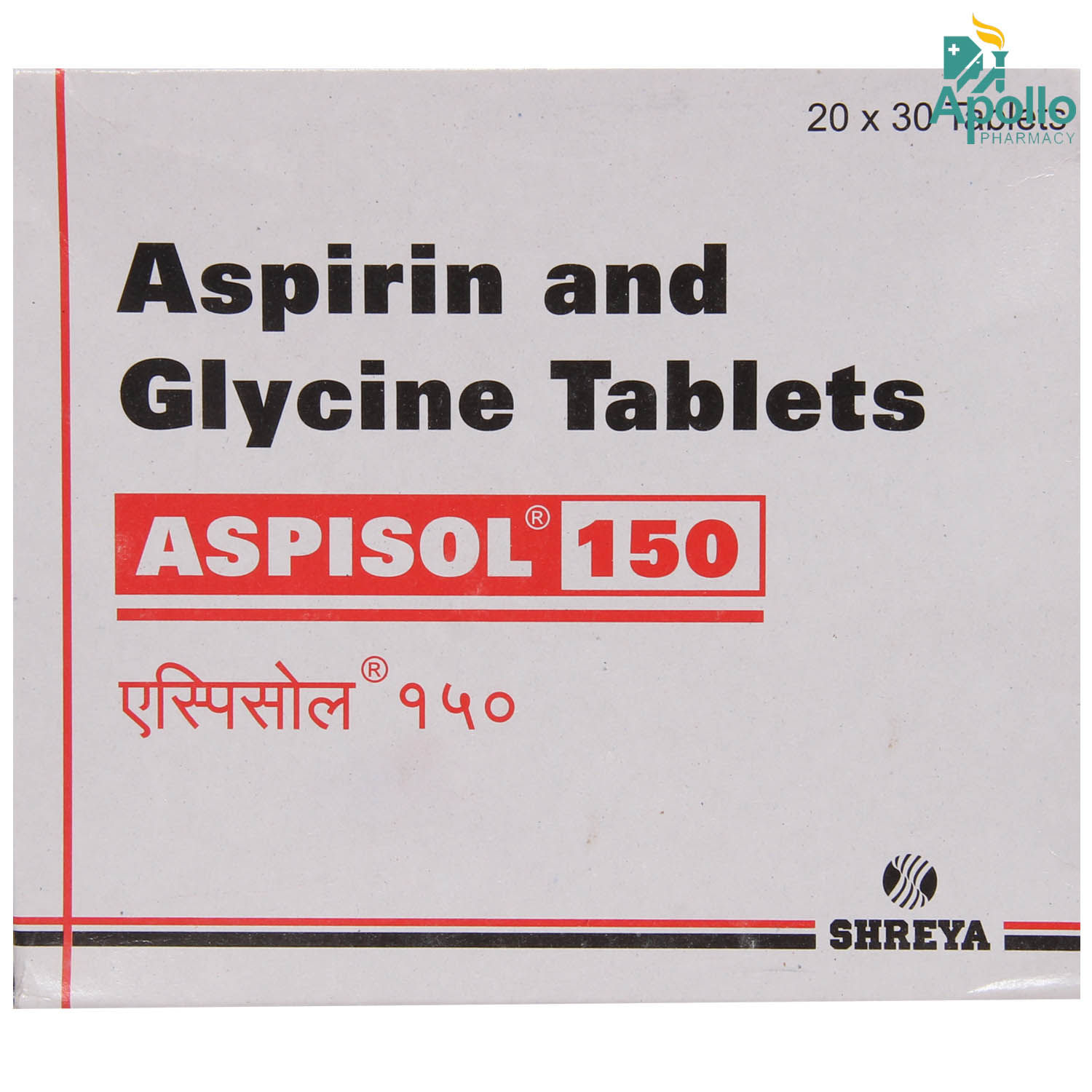 ASPISOL 150MG TABLET, Pack of 30 TABLETS