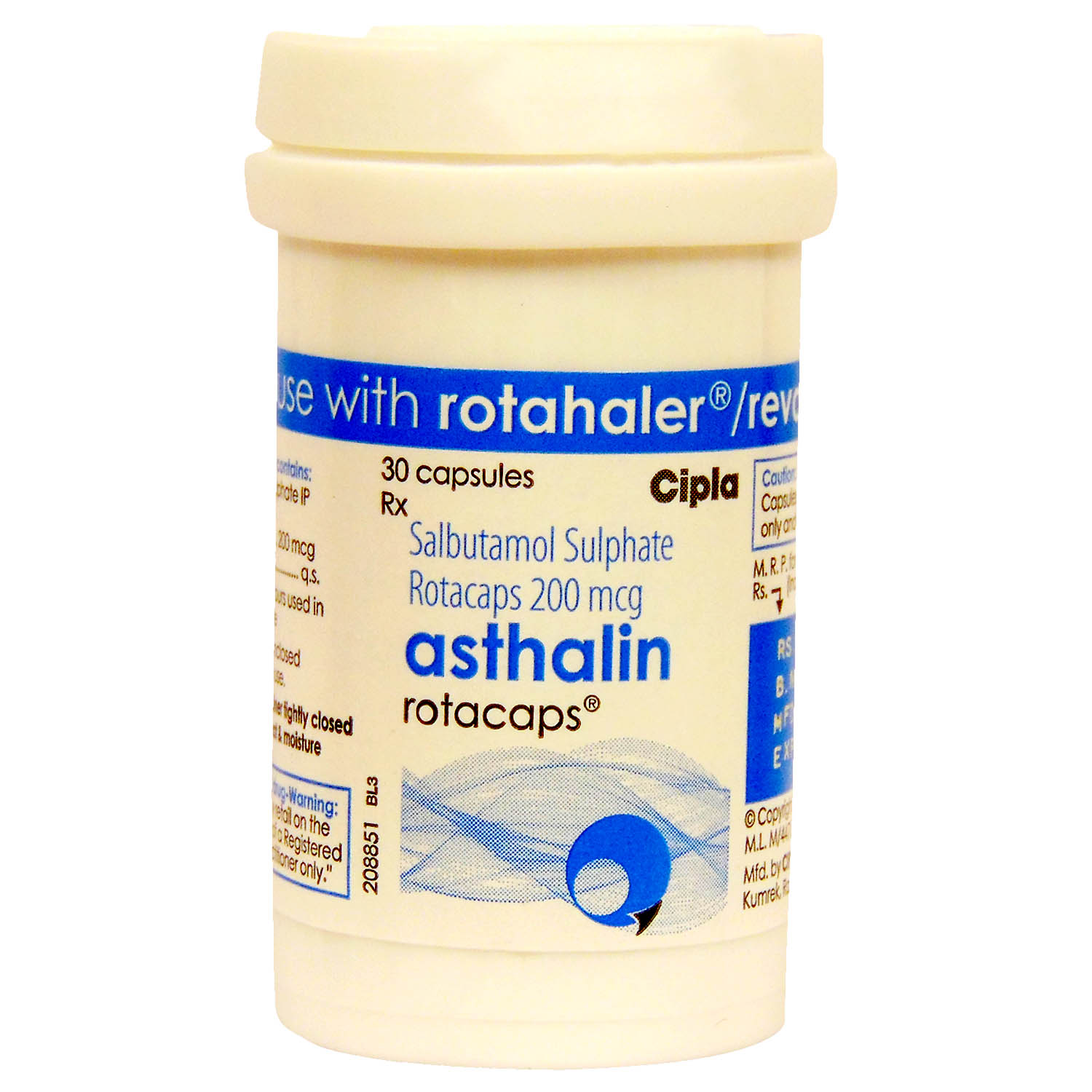 Asthalin 200 mcg Rotacaps 30's, Pack of 1 CAPSULE Asthalin 200 mcg Rotacaps 30's, Pack of 1 CAPSULE