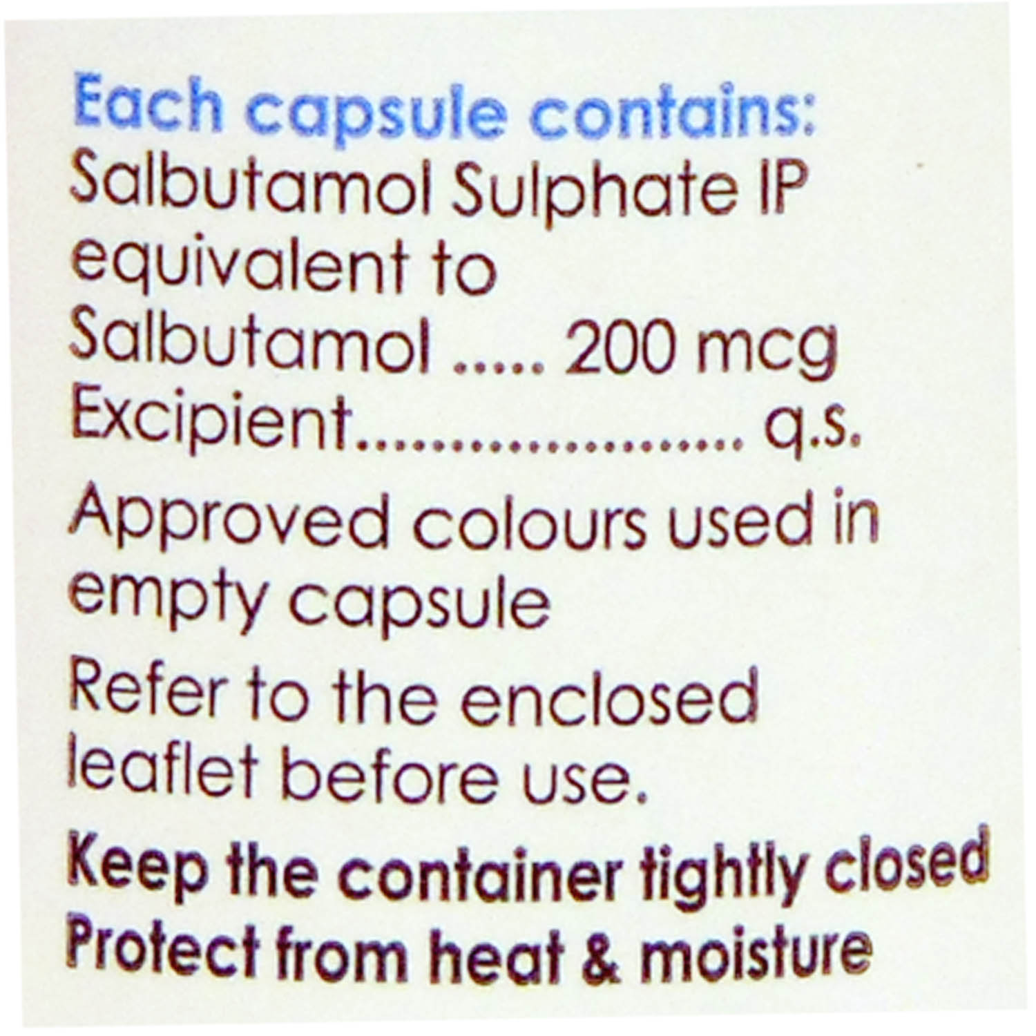 Asthalin 200 mcg Rotacaps 30's, Pack of 1 CAPSULE Asthalin 200 mcg Rotacaps 30's, Pack of 1 CAPSULE
