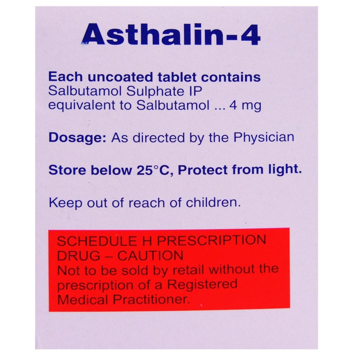 Buy Asthalin-4 Tablet online | Uses, Side Effects, Price and ...