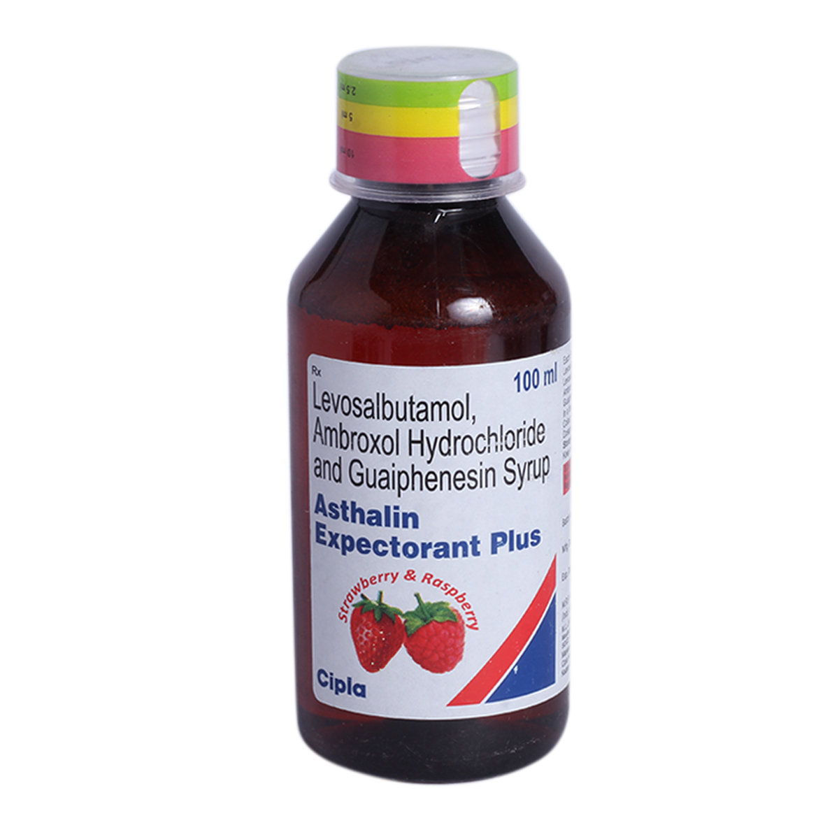Asthalin Plus Strawberry & Raspberry Expectorant 100 ml, Pack of 1 LIQUID Asthalin Plus Strawberry & Raspberry Expectorant 100 ml, Pack of 1 LIQUID