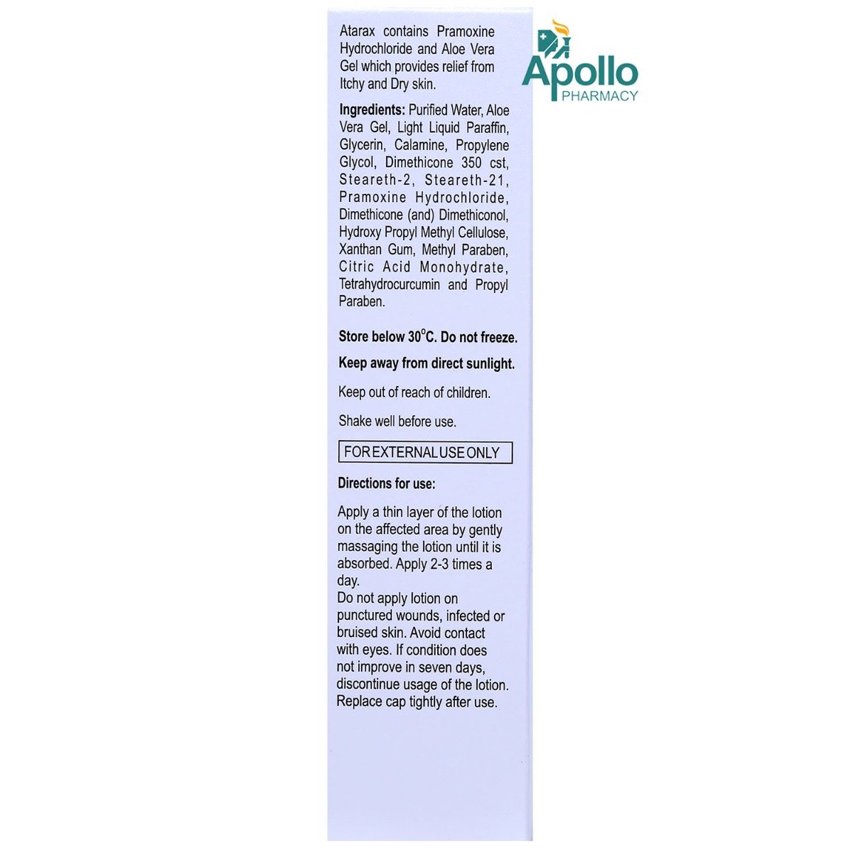 Atarax Anti Itch Lotion 100 ml | Pramoxine Hydrochloride & Aloe Vera | Relieves Itchy & Dry Skin | For Itchy Skin, Pack of 1 Atarax Anti Itch Lotion 100 ml | Pramoxine Hydrochloride & Aloe Vera | Relieves Itchy & Dry Skin | For Itchy Skin, Pack of 1