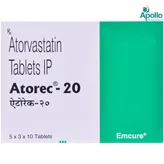 Atorec-20 Tablet 10's, Pack of 10 TABLETS