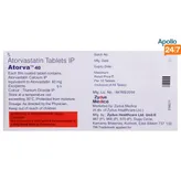 Atorva 40 Tablet 10's, Pack of 10 TABLETS