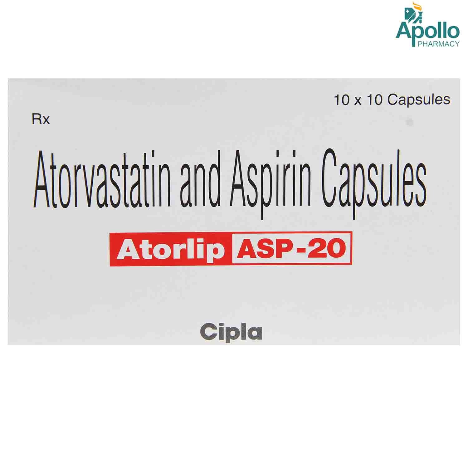 Atorlip ASP 20 Capsule 10's, Pack of 10 CAPSULES Atorlip ASP 20 Capsule 10's, Pack of 10 CAPSULES