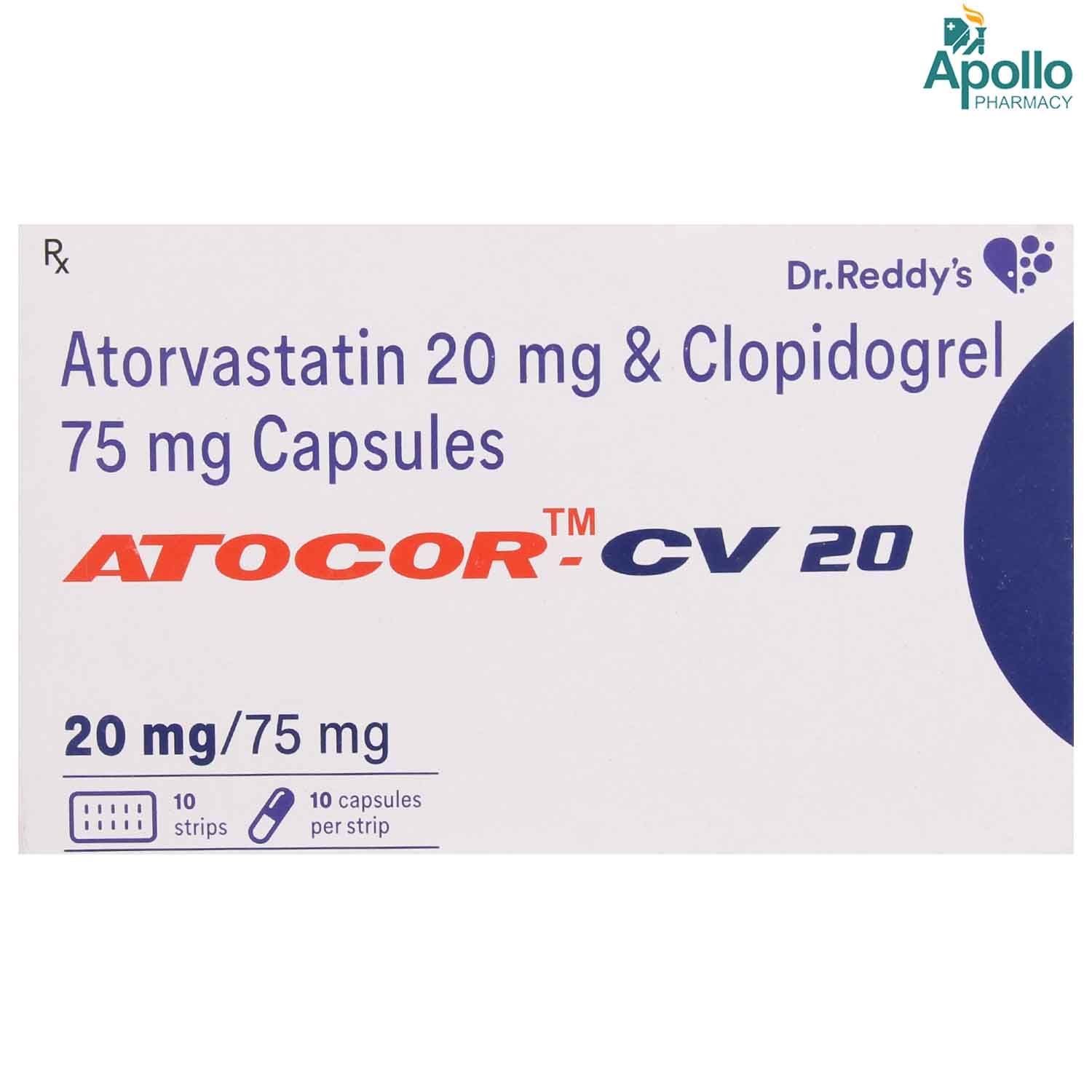 Buy Atocor-CV 20 Capsule 10's Online