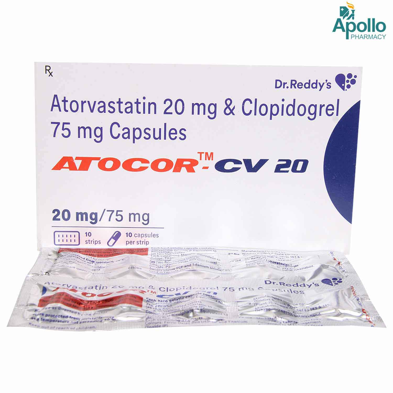 Atocor-CV 20 Capsule 10's, Pack of 10 CAPSULES Atocor-CV 20 Capsule 10's, Pack of 10 CAPSULES