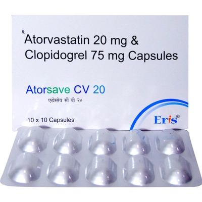 Atorsave CV 20 Capsule 10's, Pack of 10 CapsuleS