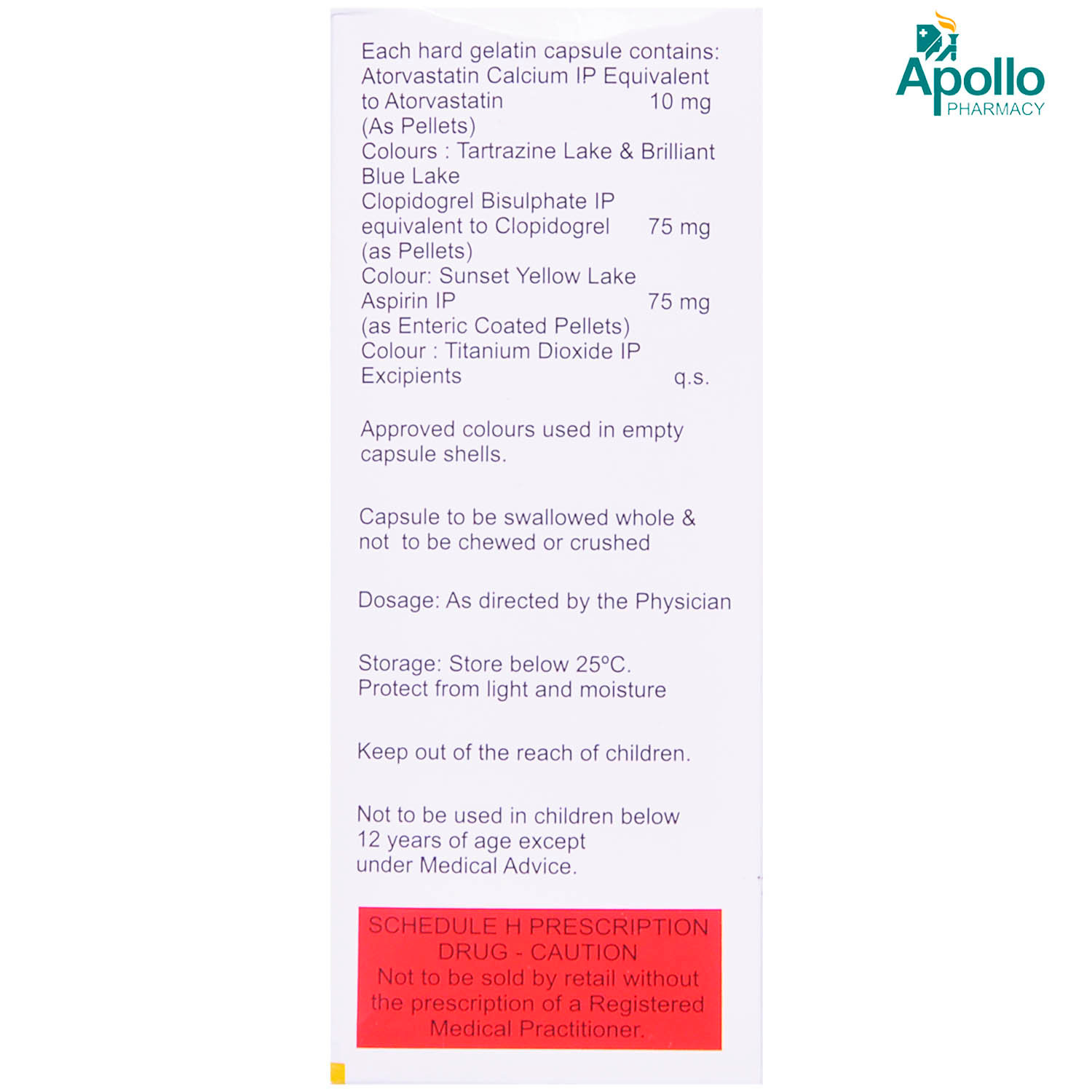 Atorva Gold 10mg Capsule 15s, Pack of 15 Atorva Gold 10mg Capsule 15s, Pack of 15