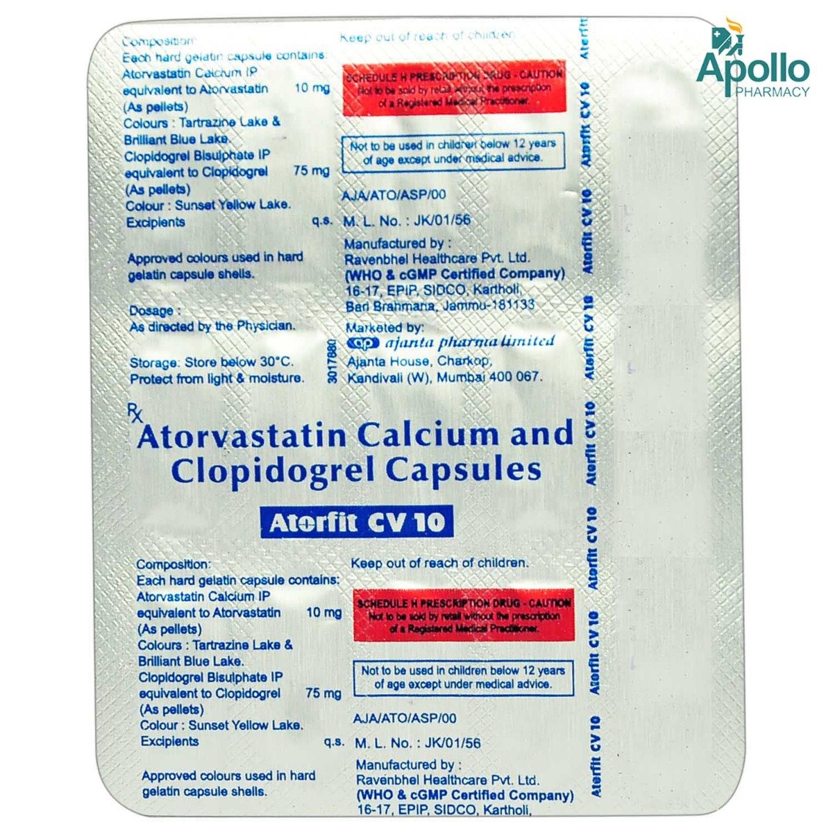 Atorfit CV 10 Capsule 15's, Pack of 15 CAPSULES Atorfit CV 10 Capsule 15's, Pack of 15 CAPSULES