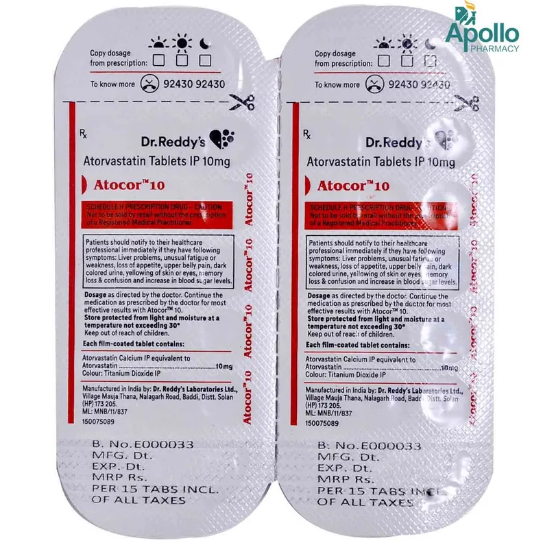 Atocor R Buy Atocor 10 Tablet online | Uses, Side Effects, Price and substitutes ...