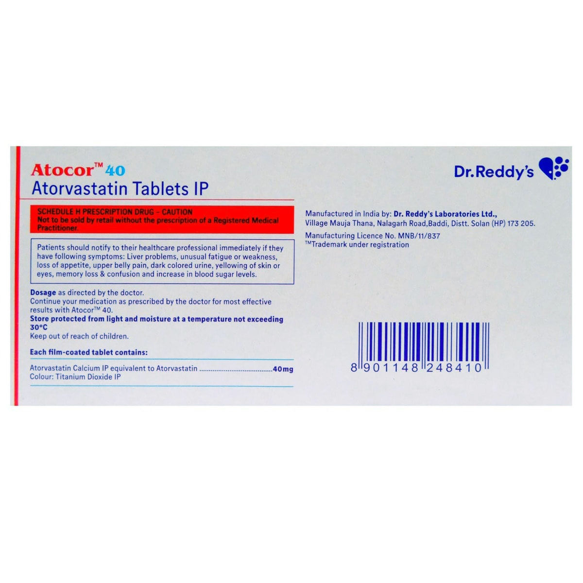 Atocor-40 Tablet 15's, Pack of 15 TABLETS