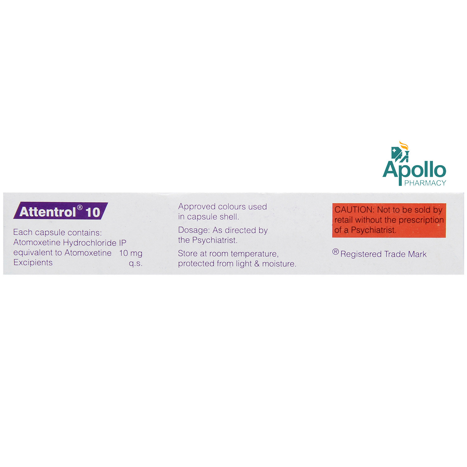 Attentrol 10 Capsule 10's, Pack of 10 CAPSULES Attentrol 10 Capsule 10's, Pack of 10 CAPSULES