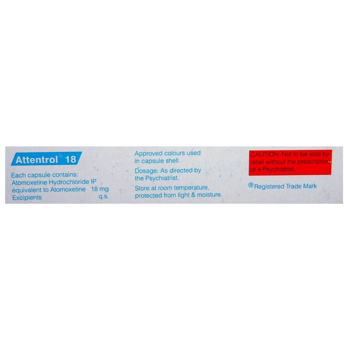 Attentrol 18 Capsule 10's, Pack of 10 CAPSULES Attentrol 18 Capsule 10's, Pack of 10 CAPSULES