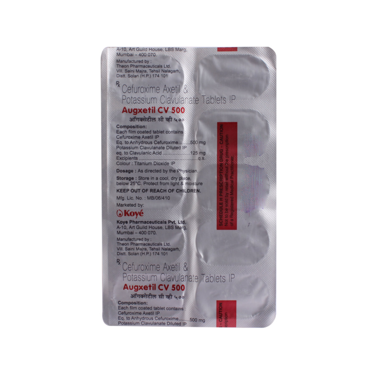 Augxetil CV 500 Tablet 10's, Pack of 10 TabletS Augxetil CV 500 Tablet 10's, Pack of 10 TabletS