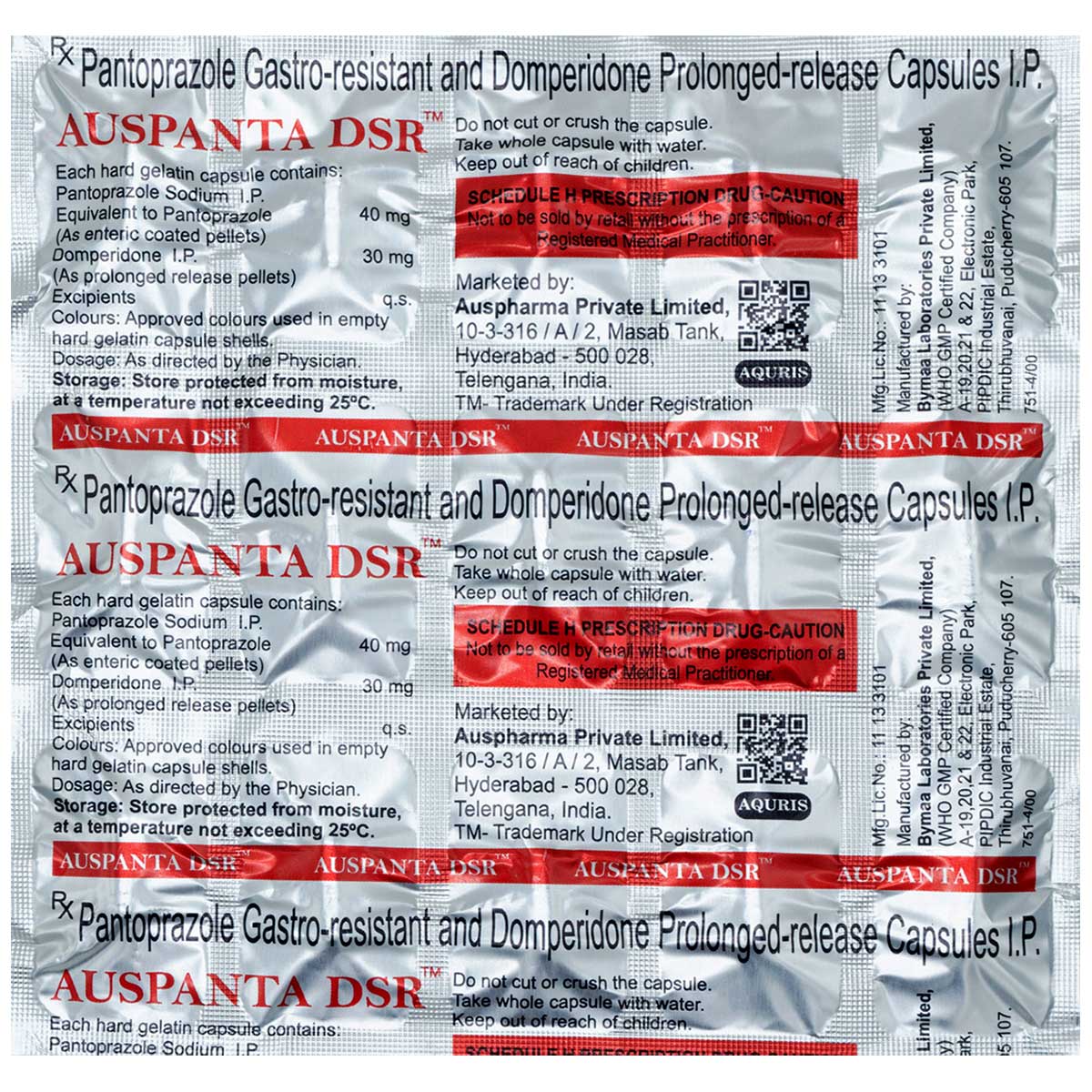 Auspanta DSR Capsule 15's, Pack of 15 Auspanta DSR Capsule 15's, Pack of 15