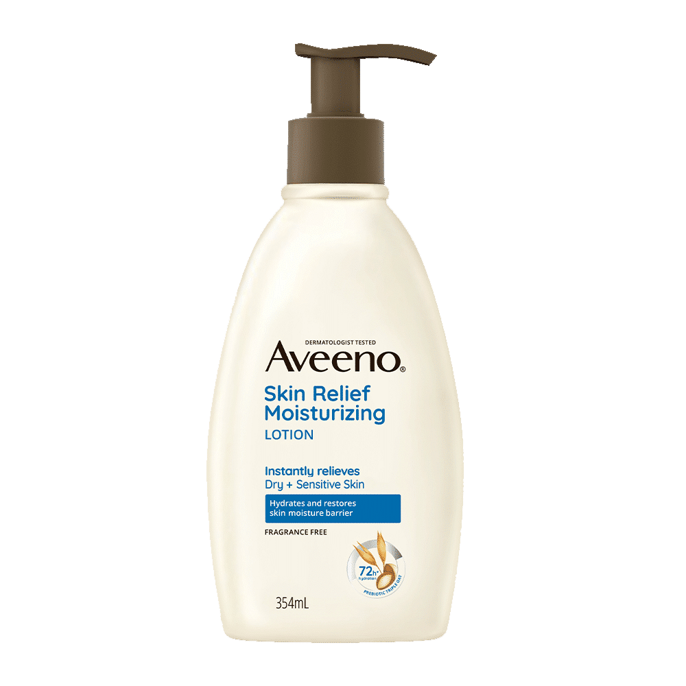 Buy Aveeno Skin Relief Moisturizing Lotion 354 ml | Prebiotic Triple Oat & Shea Butter | Long lasting Hydration Upto 72 Hrs | Non Greasy Formula | For Dry & Sensitive Skin Online