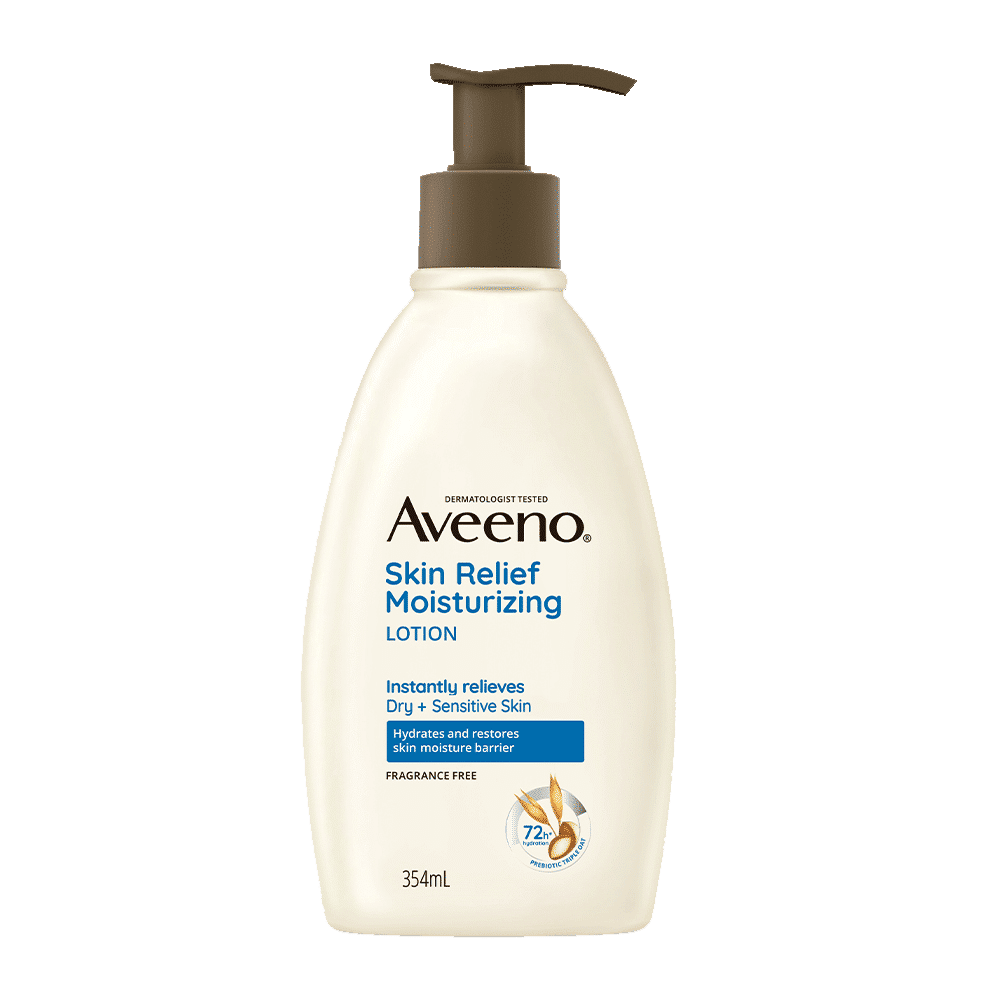 Aveeno Skin Relief Moisturizing Lotion 354 ml | Prebiotic Triple Oat & Shea Butter | Long lasting Hydration Upto 72 Hrs | Non Greasy Formula | For Dry & Sensitive Skin, Pack of 1 Aveeno Skin Relief Moisturizing Lotion 354 ml | Prebiotic Triple Oat & Shea Butter | Long lasting Hydration Upto 72 Hrs | Non Greasy Formula | For Dry & Sensitive Skin, Pack of 1
