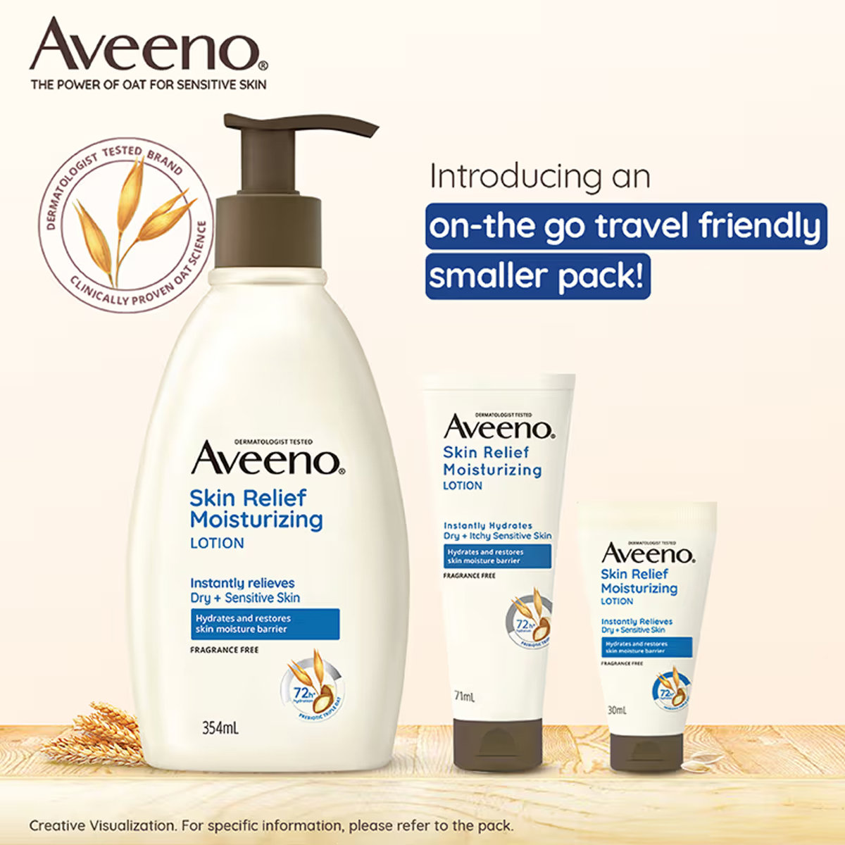 Aveeno Skin Relief Moisturizing Lotion 354 ml | Prebiotic Triple Oat & Shea Butter | Long lasting Hydration Upto 72 Hrs | Non Greasy Formula | For Dry & Sensitive Skin, Pack of 1 Aveeno Skin Relief Moisturizing Lotion 354 ml | Prebiotic Triple Oat & Shea Butter | Long lasting Hydration Upto 72 Hrs | Non Greasy Formula | For Dry & Sensitive Skin, Pack of 1