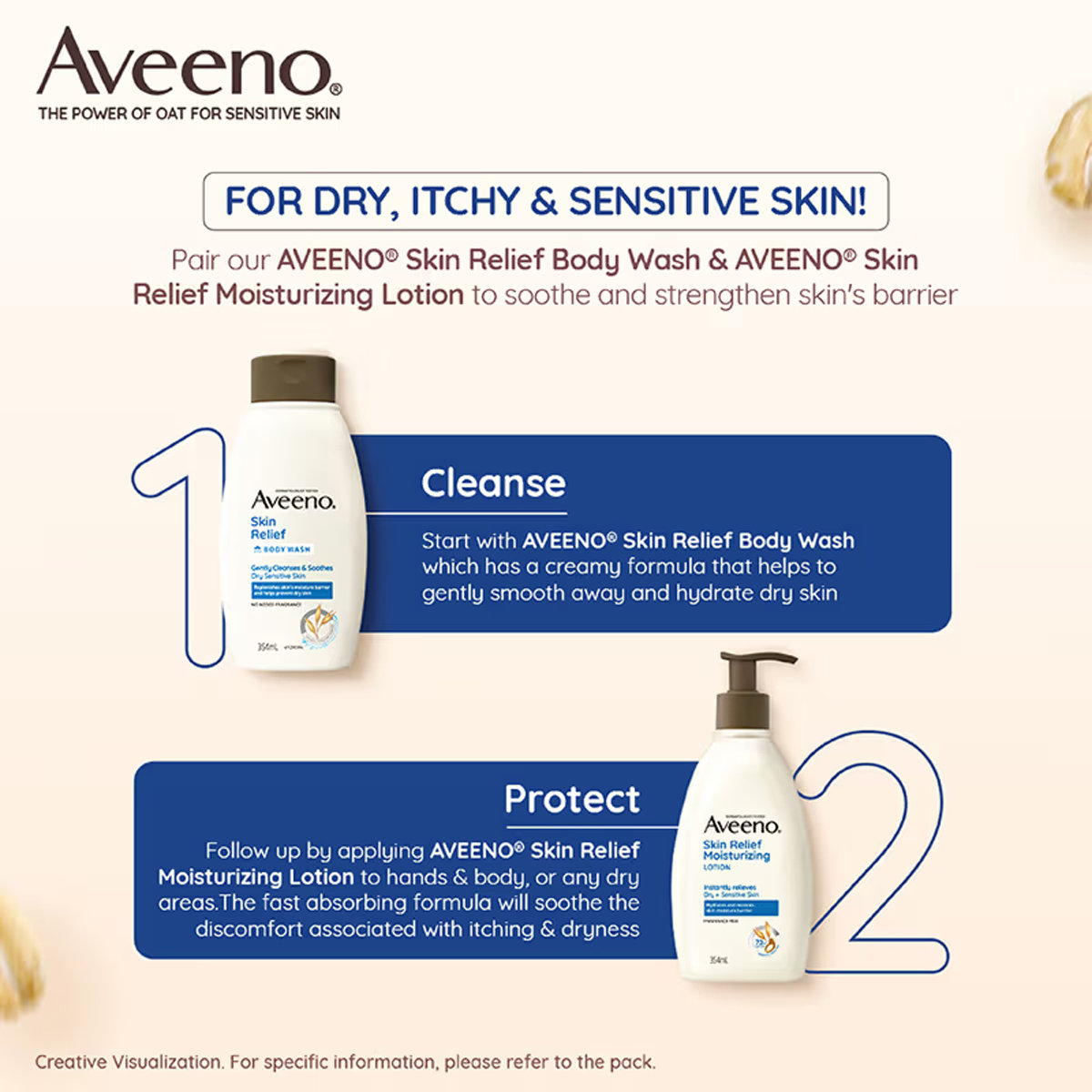 Aveeno Skin Relief Moisturizing Lotion 354 ml | Prebiotic Triple Oat & Shea Butter | Long lasting Hydration Upto 72 Hrs | Non Greasy Formula | For Dry & Sensitive Skin, Pack of 1 Aveeno Skin Relief Moisturizing Lotion 354 ml | Prebiotic Triple Oat & Shea Butter | Long lasting Hydration Upto 72 Hrs | Non Greasy Formula | For Dry & Sensitive Skin, Pack of 1