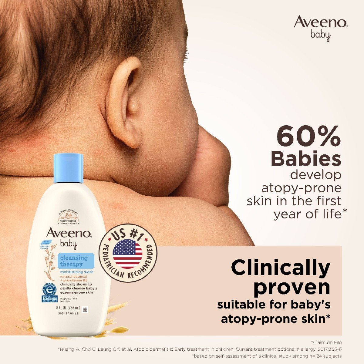 Aveeno Baby Cleansing Therapy Moisturising Wash, 236 ml, Pack of 1 Aveeno Baby Cleansing Therapy Moisturising Wash, 236 ml, Pack of 1