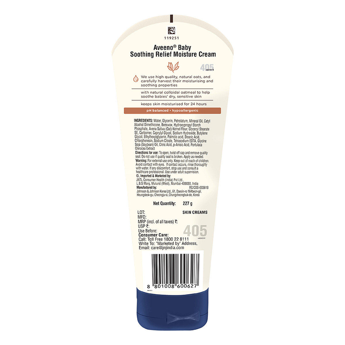 Aveeno Baby Soothing Relief Moisture Cream, 227 gm, Pack of 1 Aveeno Baby Soothing Relief Moisture Cream, 227 gm, Pack of 1