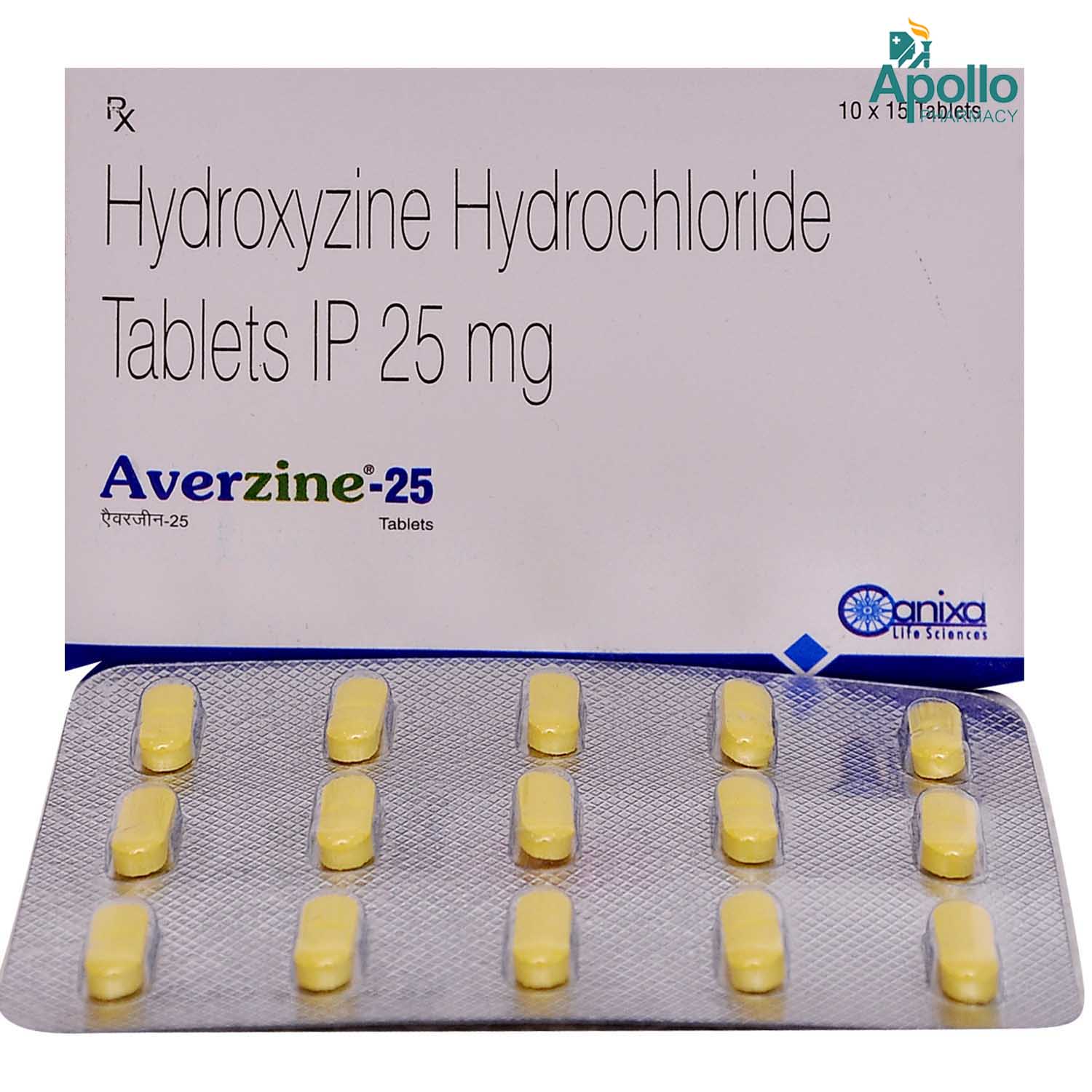 Averzine 25 mg Tablet 15's, Pack of 15 TabletS Averzine 25 mg Tablet 15's, Pack of 15 TabletS