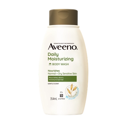 Aveeno Daily Moisturizing Body Wash 354 ml | Prebiotic Colloidal Oat | Nourishes Skin | For Normal &amp; Dry Sensitive Skin, Pack of 1