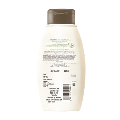 Aveeno Daily Moisturizing Body Wash 354 ml | Prebiotic Colloidal Oat | Nourishes Skin | For Normal &amp; Dry Sensitive Skin, Pack of 1