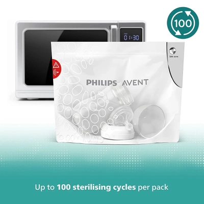 Philips Avent Microwave Sterilizing Bags SCF297/05, 5 Count, Pack of 1