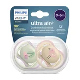 Philips Avent Ultra Air Soother SCF065/13 for 0-6 Months Baby, 2 Count, Pack of 1