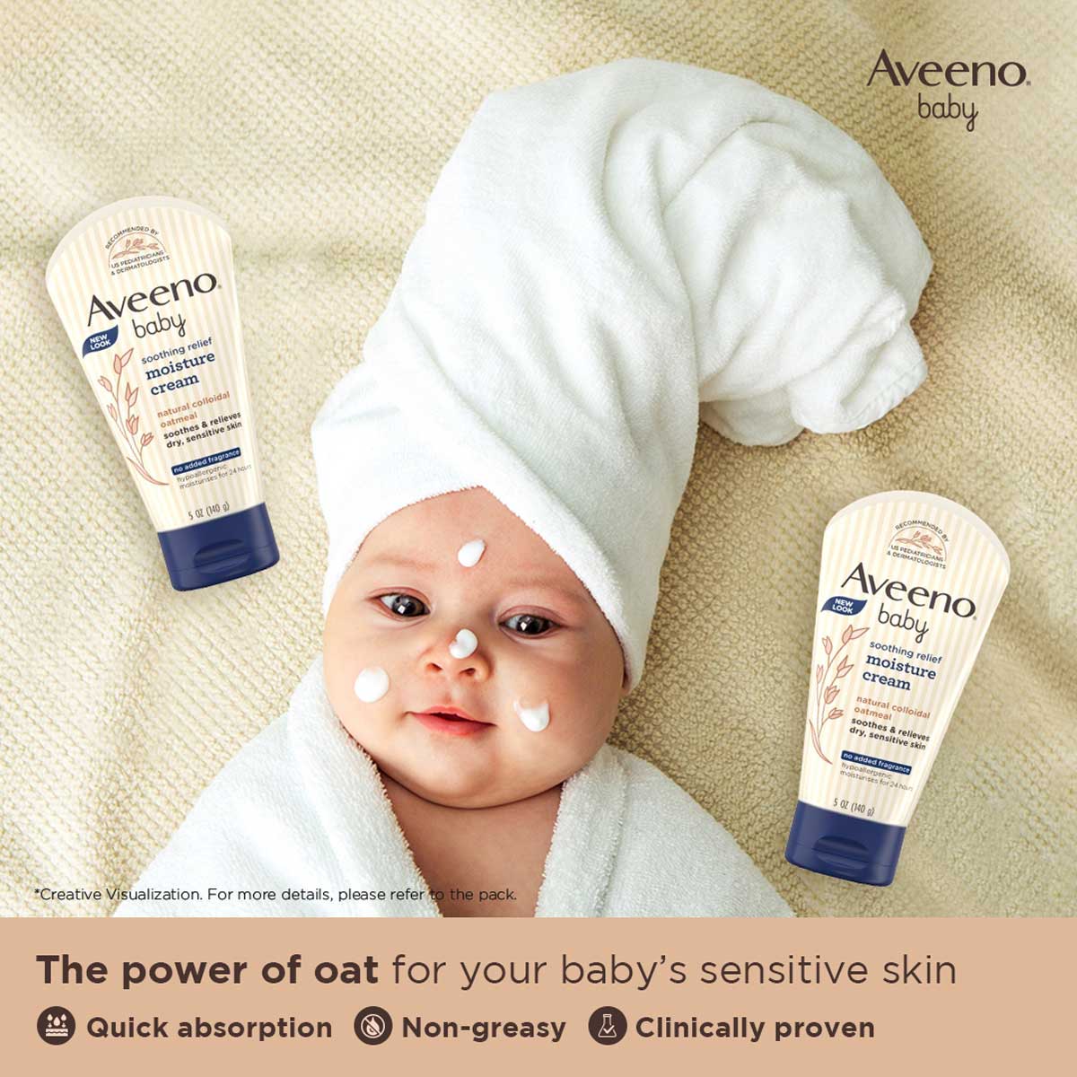 Aveeno Baby Soothing Relief Moisture Cream, 140 gm, Pack of 1 Aveeno Baby Soothing Relief Moisture Cream, 140 gm, Pack of 1