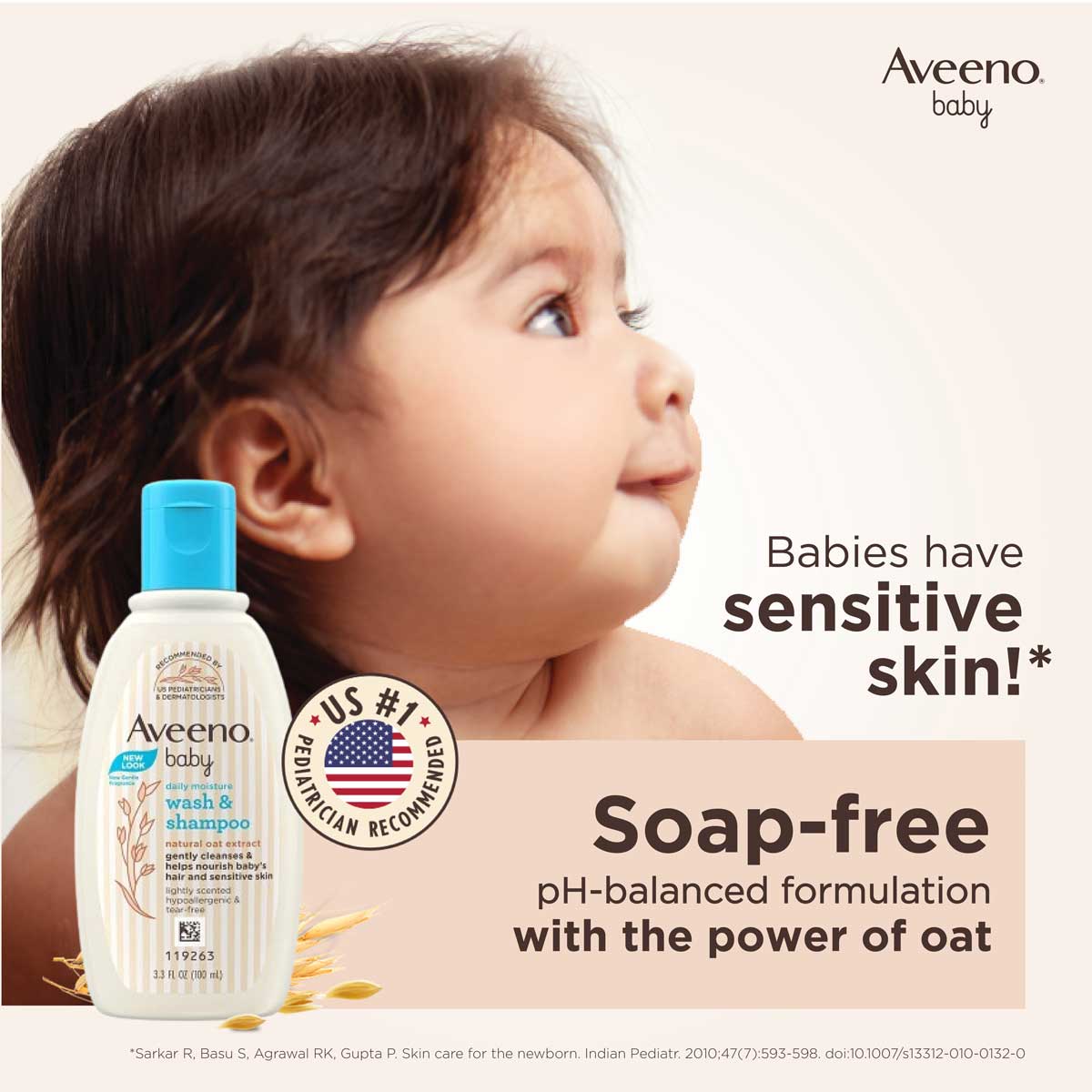 Aveeno Baby Daily Moisture Wash & Shampoo, 100 ml, Pack of 1 Aveeno Baby Daily Moisture Wash & Shampoo, 100 ml, Pack of 1
