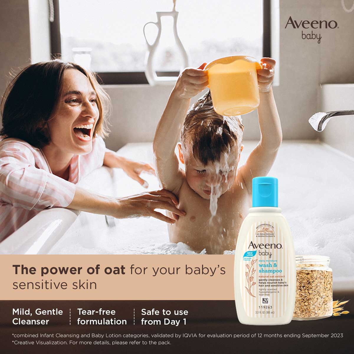 Aveeno Baby Daily Moisture Wash & Shampoo, 100 ml, Pack of 1 Aveeno Baby Daily Moisture Wash & Shampoo, 100 ml, Pack of 1