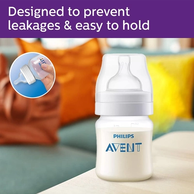 Avent Anti-Colic Baby Bottle SCF810/10 for 0m+ Baby, 125 ml, Pack of 1