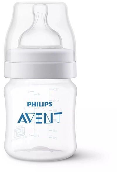 Avent Anti-Colic Baby Bottle SCF810/20 for 0m+ Baby, 125 ml (2x125ml), Pack of 1